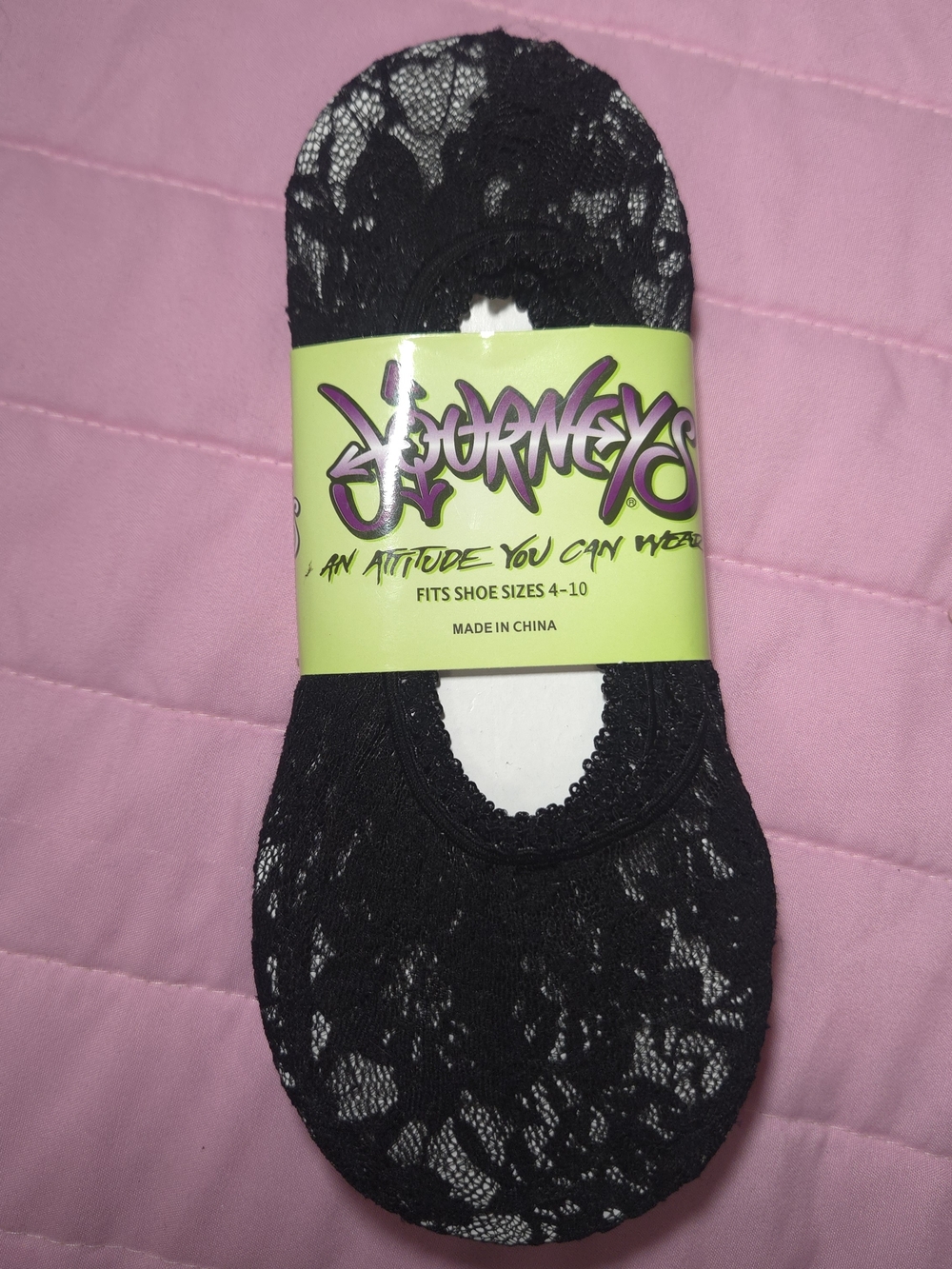 Black Lace No-Show Socks for Women